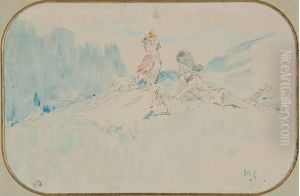  Scene Galante Dans Un Paysage  by Henry Somm