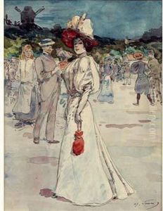 Au Pied Du Moulin, Canotier Et Chapeau Rouge Au Pied Du Moulin, Canotier Et Chapeau Rouge