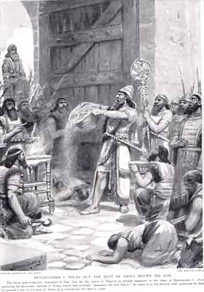 Shalmaneser I pours out the dust of Arina before his god Ashur 2 - view 1