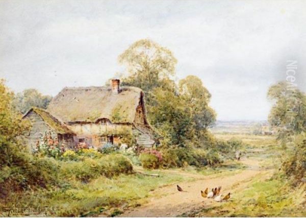 A Figure On A Path By A Country Cottage - view 1