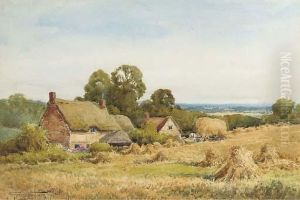 Hay Gathering In The Cotswolds by Henry John Sylvester Stannard