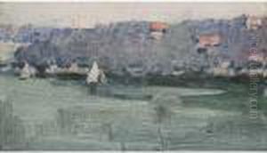 Yachts And Headland by Arthur Streeton
