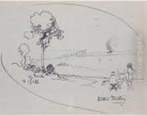 The Artist And His Model, Sydney Harbour by Arthur Streeton