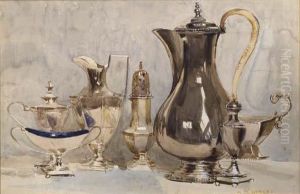 Still Life, Georgian Silver by Arthur Streeton