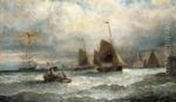 Fishing Smacks At The Entrance To The Harbour - view 1