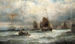 Fishing Smacks At The Entrance To The Harbour