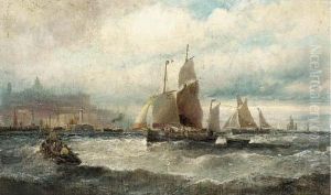 Hay Barges On The Medway; And Fishing Vessels By A Channel Port