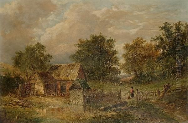 Chickens Before A Barn, With Figures By A Gate - view 1