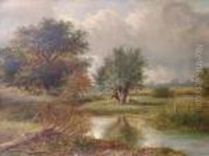 A River Landscapewith Angler A River Landscapewith Angler