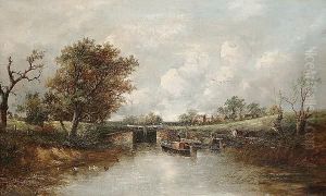 At The Lock-gate by Joseph Thors