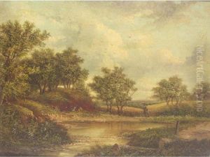 Woodland Pond With Figures Woodland Pond With Figures