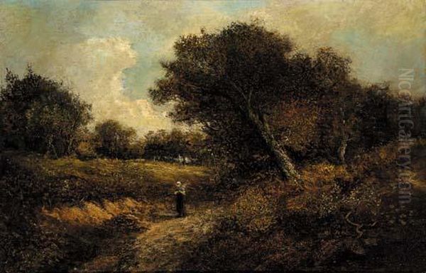 A Faggot Gatherer On A Woodland Path - view 1