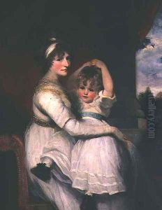 Georgina Countess of Bathurst and her son by John Hoppner