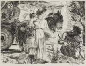 Odysseus Und Nausikaa. by Lovis (Franz Heinrich Louis) Corinth