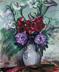 Romische Blumen Im Krug (roman Flowers In A Jug) by Lovis (Franz Heinrich Louis) Corinth