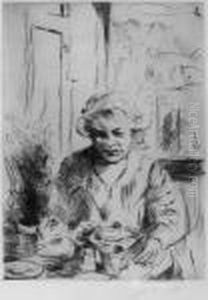 Beim Fruhstuck. by Lovis (Franz Heinrich Louis) Corinth