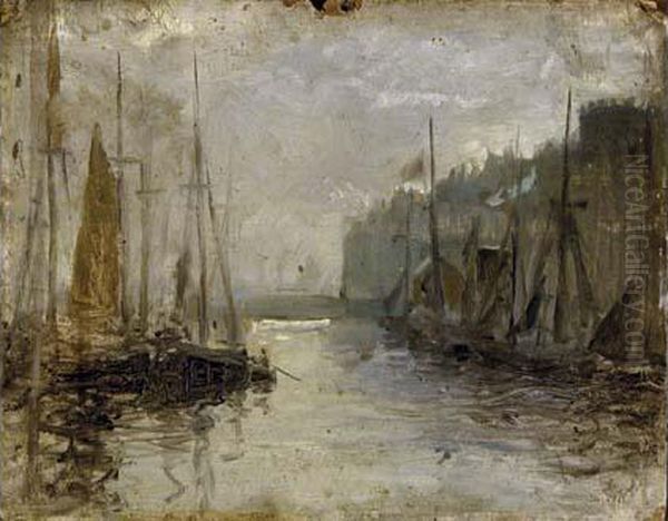 Voiliers Dans Le Port Du Havre, 1895 - view 1