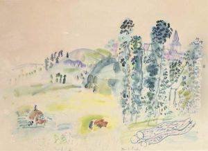 Petite Eglise Dans La Campagne Et Charrete De Foin by Raoul Dufy