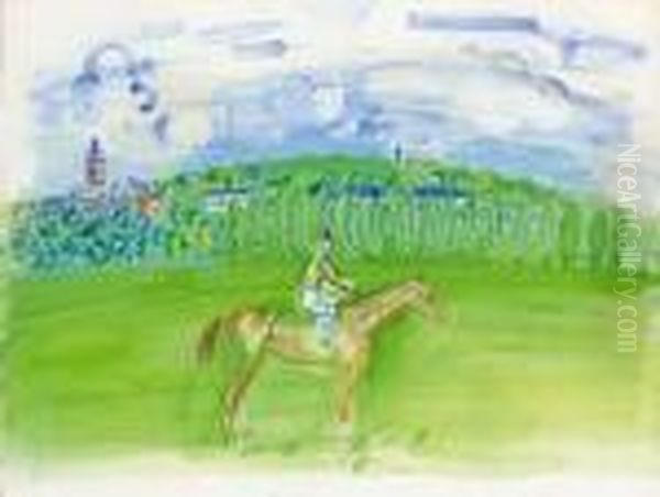 Cheval Et Jockey A Deauville - view 1