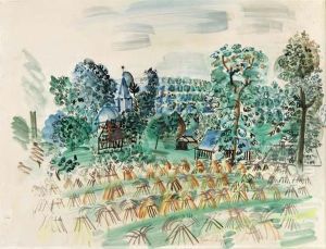 Champ De Ble Pres Du Petit Village by Raoul Dufy
