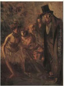 Dans Les Coulisses by Jean-Louis Forain