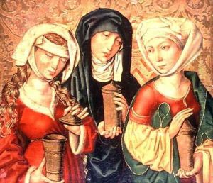 The Three Marys on gold ground panels The Three Marys on gold ground panels