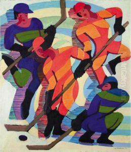 Eishockeyspieler (ice Hockey Players) by Ernst Ludwig Kirchner