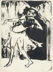 Indische Tanzerin. by Ernst Ludwig Kirchner