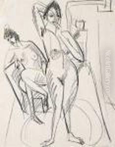 Zwei Weibliche Akte by Ernst Ludwig Kirchner