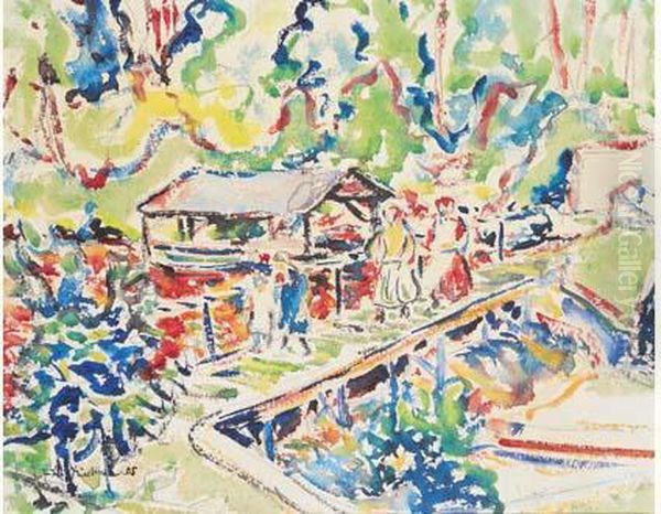 Sur La Passerelle, 1905. - view 1
