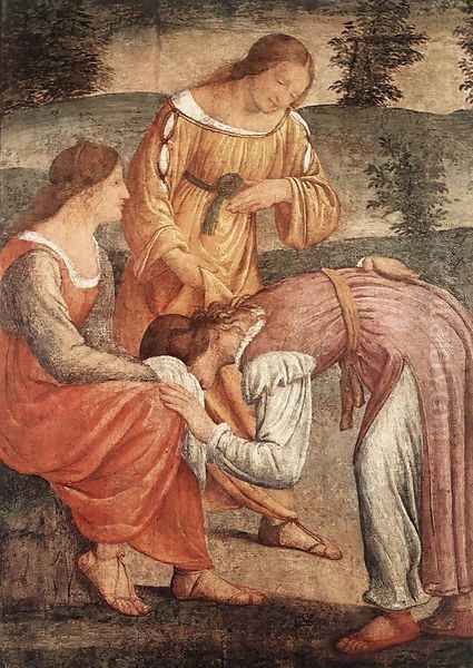 The Game of the Golden Cushion (detail) 1520-23 - view 1