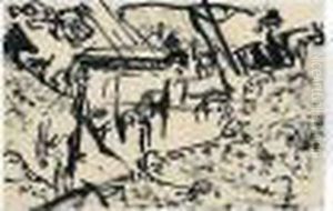 Hirte Mit Herde (shepherd With A Flock) by Ernst Ludwig Kirchner