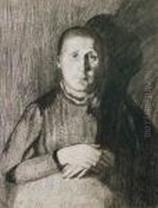 Frau Mit Ubereinandergelegten Handen by Kathe Kollwitz