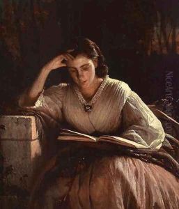 Sophia Kramskaya Reading by Ivan Nikolaevich Kramskoy