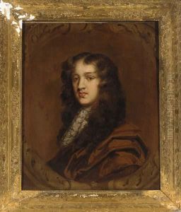 Portrait Of A Gentleman, 
Bust-length, In A Brown Wrap And Lace Jabot, Feigned Oval Cartouche