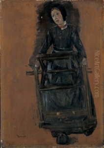 Madchen Mit Haspel - Studie Zur "flachsscheuer In Laren" by Max Liebermann