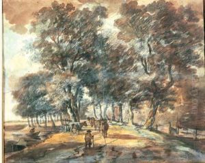 Berger Et Son Troupeau Sur Un Chemin Boise by George Morland
