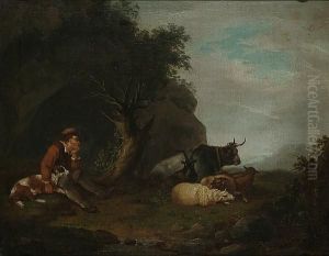 A Watchful Shepherd And His Stock by George Morland