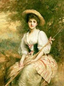 Mrs Stuart M Samuel as Phyllida The Shepherdess by Sir Samuel Luke Fildes