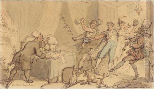 The Doctor Interrupted By Revellers - view 1