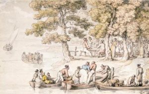 A Picnic On Eel Pie Island, Twickenham by Thomas Rowlandson