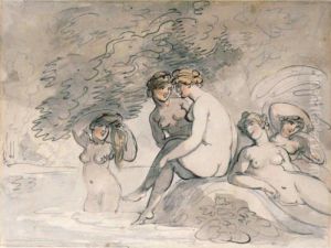 Bathing Nymphs by Thomas Rowlandson