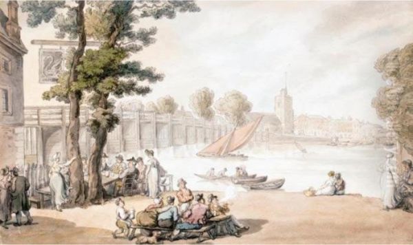 The Old Swan Inn, With A View Of Putney Bridge Beyond - view 1