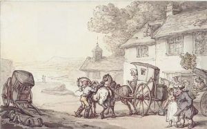 Journeying From A Coastal Inn by Thomas Rowlandson