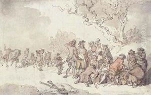 A Skating Party On The Serpentine, London by Thomas Rowlandson
