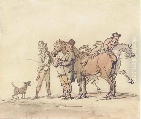 The Horse Dealer (recto); And A Study Of Two Riders (verso) - view 1
