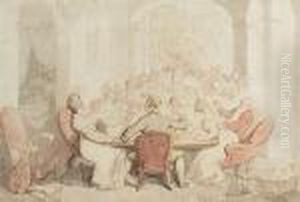 A Raucous Luncheon by Thomas Rowlandson