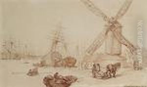 The Harbour, Shadwell, East London by Thomas Rowlandson
