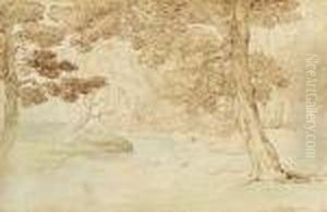 Landscape Study With Figures Resting Beneath A Tree by Thomas Rowlandson