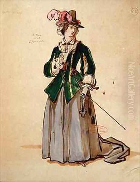 Costume design for Dona Elvire in an 1847 production of Don Juan - view 1